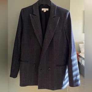 Treasure & Bond Plaid Blazer - Navy and Gray